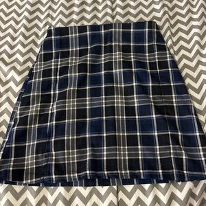Brandy Melville Blue and Black Plaid Mini Skirt